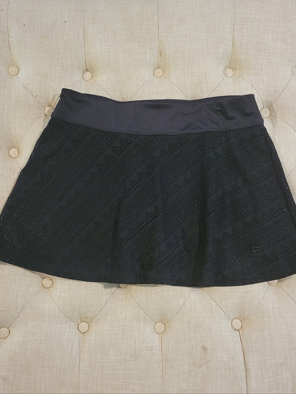 Fila Black crochet tennis skirt skort shorts  sz Medium Pickleball